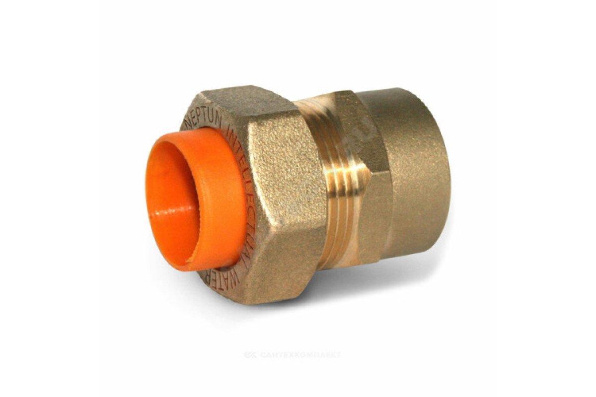 Муфта латунь EasyFix IWS Ду 25х1" обжим/ВР для газоснабжение STAHLMANN (Neptun)