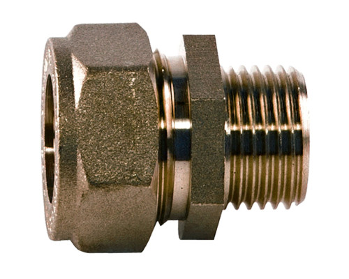 Муфта латунь EasyFix IWS Ду 20х3/4" обжим/НР для нержавеющих труб STAHLMANN (Neptun)