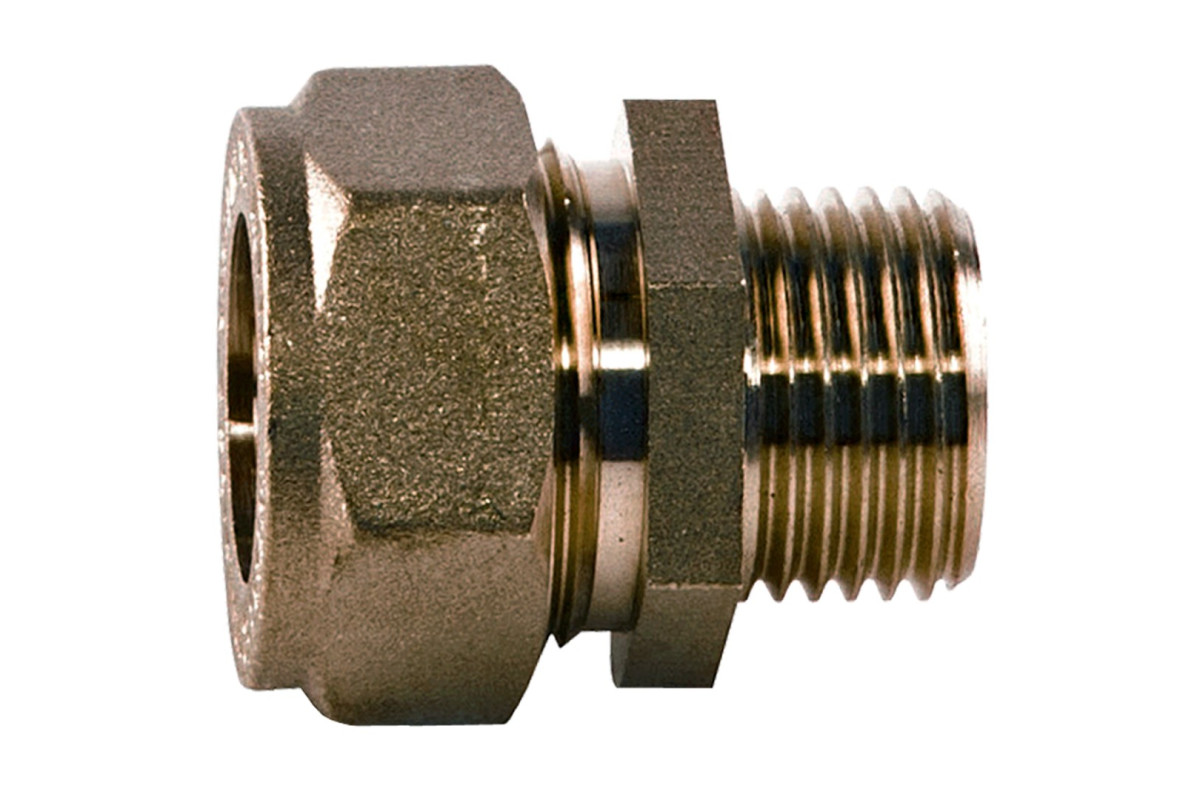 Муфта латунь EasyFix IWS Ду 32х1 1/4" обжим/НР для нержавеющих труб STAHLMANN (Neptun)