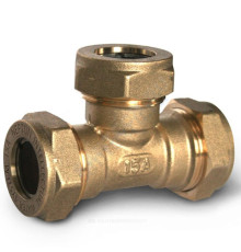 Тройник латунь EasyFix IWS Ду 20 обжим для нержавеющих труб STAHLMANN (Neptun)