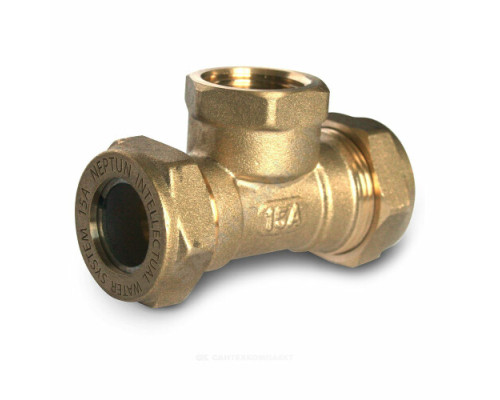 Тройник латунь EasyFix IWS Ду 25х1"х25 обжим/ВР для нержавеющих труб STAHLMANN (Neptun)