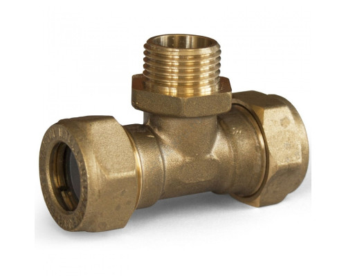 Тройник латунь EasyFix IWS Ду 15х1/2&quot;х15 обжим/НР для нержавеющих труб STAHLMANN (Neptun)