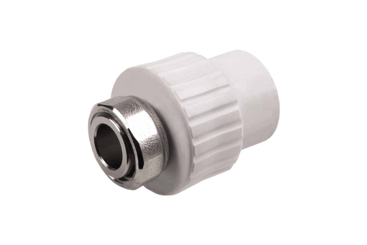 Муфта PP-R комбинированная белая с накидной гайкой Дн 25х1" на метал. штуцере