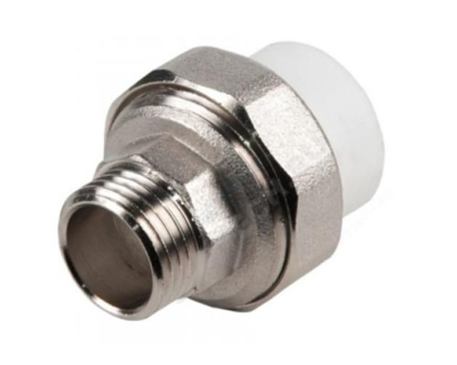 Муфта PP-R комбинированная разъемная белая НР Дн 32х3/4"