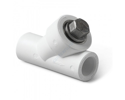 Фильтр PP-R сетчатый белый внутренняя пайка Дн 20х45гр VALFEX 10141020