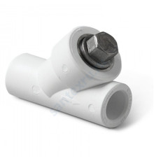 Фильтр PP-R сетчатый белый внутренняя пайка Дн 32х45гр VALFEX 10141032