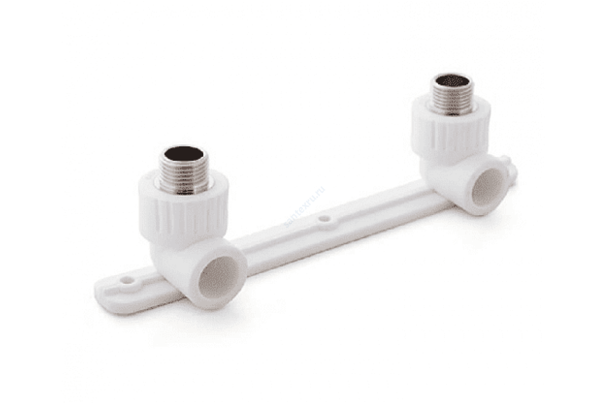 Планка PP-R монтажная белая НР Дн 25х1/2" под смеситель с водорозетками VALFEX 10124220