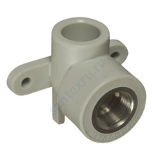 Угольник PP-R комбинированный серый ВР Дн 20х1/2" с креплением VALFEX 10120020Г