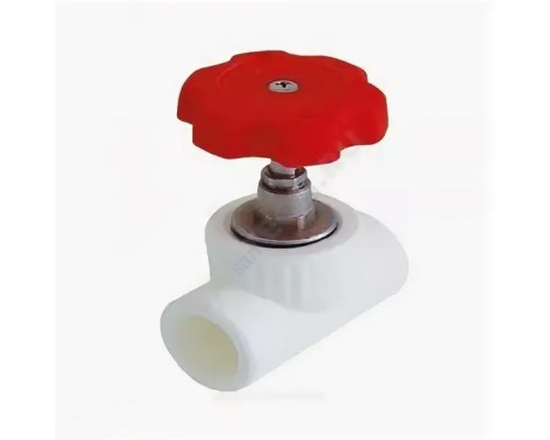 Клапан (вентиль) PP-R запорный белый внутренняя пайка Дн 20х90гр VALFEX 10146020