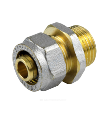 Муфта МП латунь никель обжим 7001 Дн 20х1/2" НР ГОСТ 32415-2013 Aquasfera 7001-03