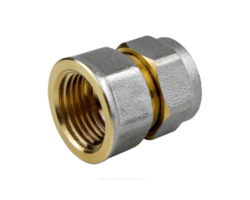 Муфта МП латунь никель обжим 7002 Дн 16х1/2" ВР ГОСТ 32415-2013 Aquasfera 7002-01 Муфта МП латунь никель обжим 7002 Дн 16х1/2" ВР ГОСТ 32415-2013 Aquasfera 7002-01