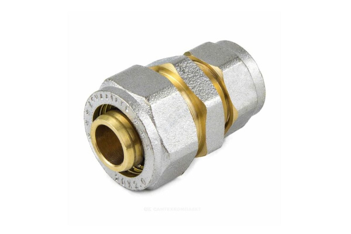 Муфта переходная МП латунь никель обжим 7004 Дн 26х16 ГОСТ 32415-2013 Aquasfera 7004-02