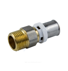 Муфта МП латунь никель пресс 8001 Дн 20х1/2" НР ГОСТ 32415-2013 Aquasfera 8001-03