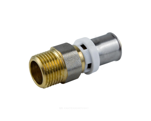 Муфта МП латунь никель пресс 8001 Дн 26х3/4" НР ГОСТ 32415-2013 Aquasfera 8001-05