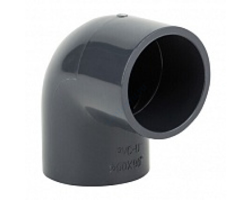 Отвод ПВХ серый под клеевое соед Дн 40х90гр Ру10 напорный Aquaviva