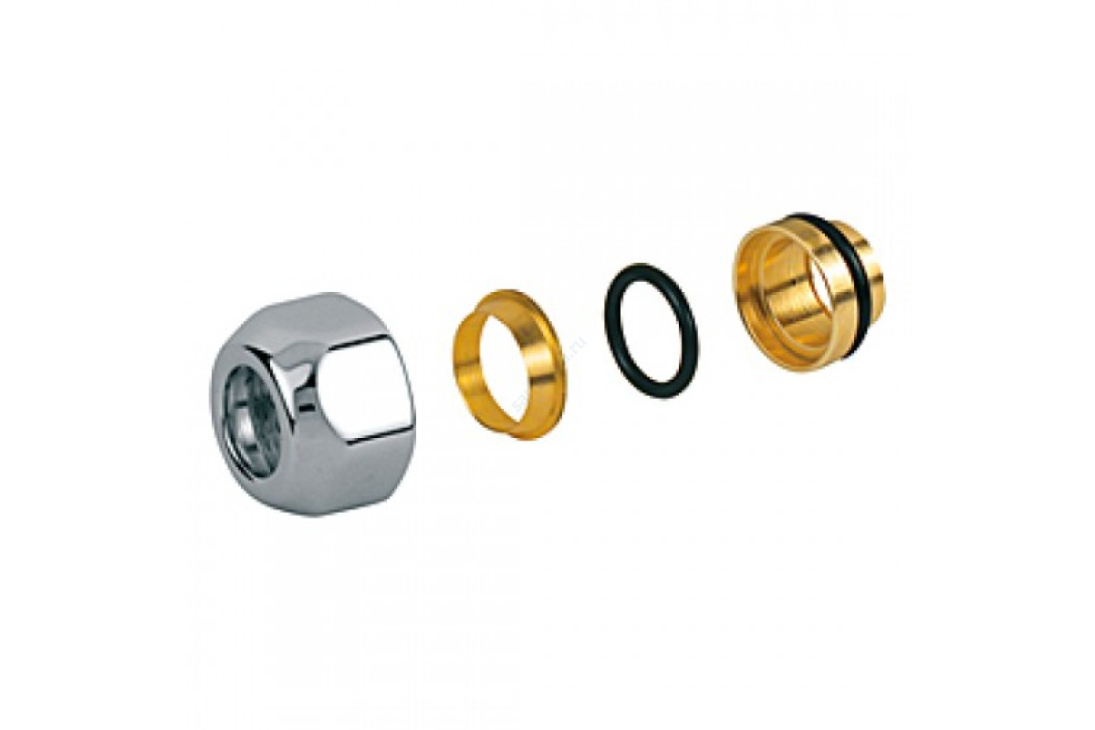 Соединитель латунь для медных труб база 16мм Дн 12х16 обжим/ВР R178 Giacomini R178X013