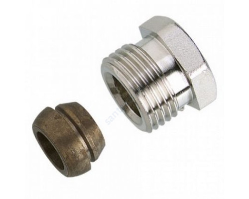 Соединитель латунь для медных труб Дн 12х1/2" обжим/НР Danfoss 013G4112