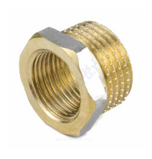 Футорка латунь никель Ду 32х20 (1 1/4"х3/4") НР/ВР 9024 ГОСТ 32585-2013 Aquasfera 9024-06