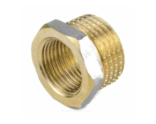 Футорка латунь никель Ду 40х25 (1 1/2"х1") НР/ВР 9024 ГОСТ 32585-2013 Aquasfera 9024-09