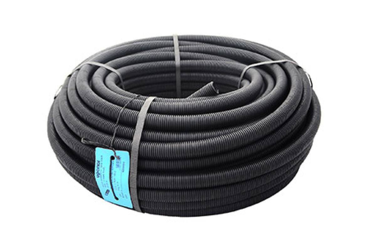 Шланг гофрированный для PE-X Дн 54 для трубы Дн 40 черный бухта 25м TECK Uponor 1023127