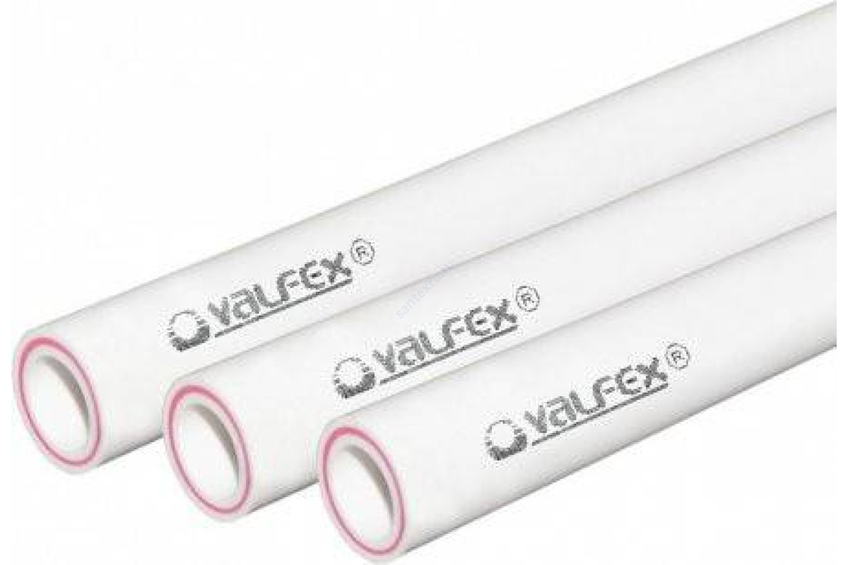Труба PP-R белая арм стекловолокном Дн 40х5,5 Ру20 SDR7,4 Т<90С L=4м VALFEX 10105040