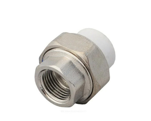 Муфта PP-R комбинированная разъемная белая ВР Дн 25х1/2" VALFEX 10155115 Муфта PP-R комбинированная разъемная белая ВР Дн 25х1/2" VALFEX 10155115