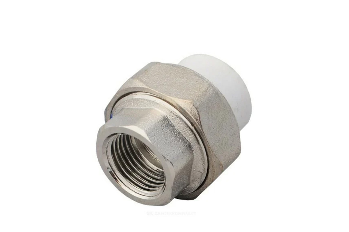Муфта PP-R комбинированная разъемная белая ВР Дн 25х1/2" VALFEX 10155115