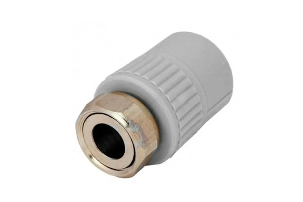 Муфта PP-R комбинированная серая с накидной гайкой Дн 25х3/4" VALFEX 10139025Г