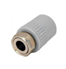 Муфта PP-R комбинированная серая с накидной гайкой Дн 25х3/4" VALFEX 10139025Г