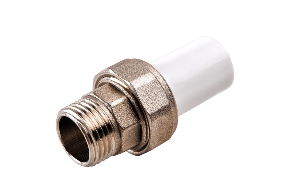 Муфта PP-R комбинированная разъемная белая наруж пайка/НР Дн 20х1/2" RTP (РосТурПласт) 14287