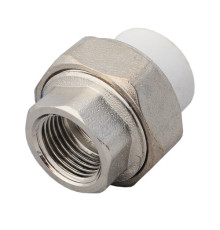 Муфта PP-R комбинированная разъемная белая ВР Дн 25х1" Китай