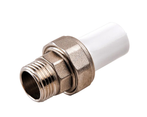 Муфта PP-R комбинированная разъемная белая наруж пайка/НР Дн 50х1 1/2" RTP (РосТурПласт) 14291