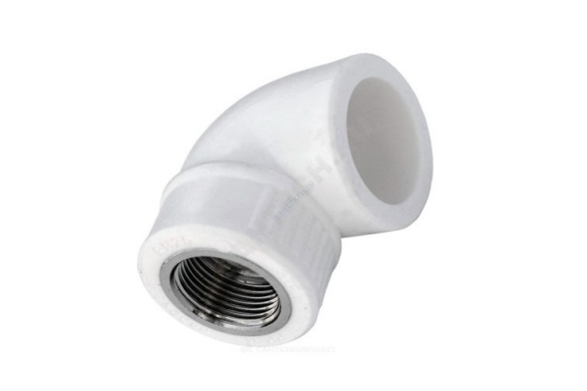 Угольник PP-R комбинированный белый ВР Дн 25х1/2"х90гр Китай