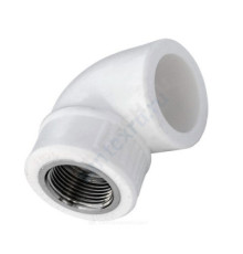 Угольник PP-R комбинированный белый ВР Дн 25х1/2"х90гр Китай