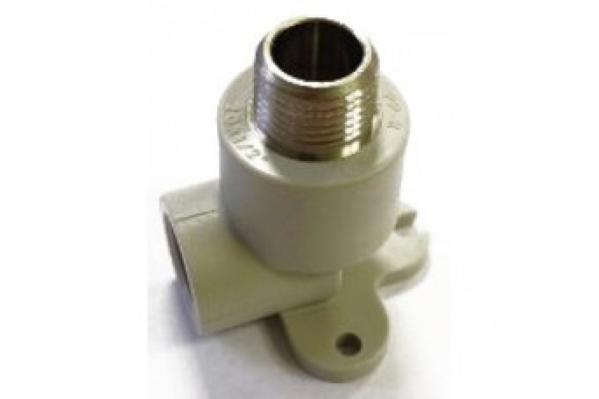 Угольник PP-R комбинированный серый HР Дн 20х1/2" с креплением VALFEX 10121020Г