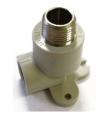 Угольник PP-R комбинированный серый HР Дн 20х1/2" с креплением VALFEX 10121020Г