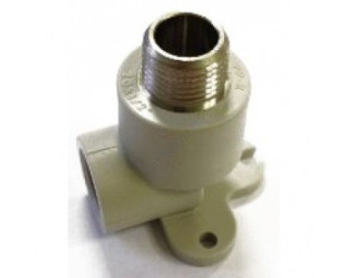 Угольник PP-R комбинированный серый HР Дн 20х1/2" с креплением VALFEX 10121020Г