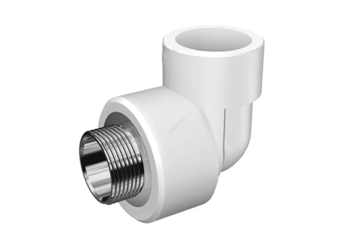 Угольник PP-R комбинированный белый НР Дн 20х1/2" RTP (РосТурПласт) 10799