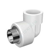 Угольник PP-R комбинированный белый НР Дн 20х3/4" RTP (РосТурПласт) 10800