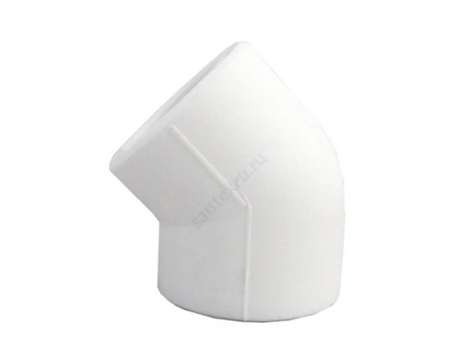Угольник PP-R белый внутренняя пайка Дн 40х45гр RTP (РосТурПласт) 10827