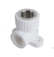 Угольник PP-R комбинированный белый ВР Дн 25х1/2" с креплением VALFEX 10120025