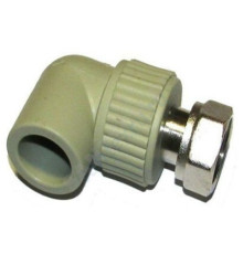 Угольник PP-R комбинированный серый с накидной гайкой Дн 25х3/4" VALFEX 10138025Г