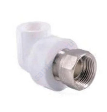 Угольник PP-R комбинированный белый с накидной гайкой Дн 20х1/2" VALFEX 10138020