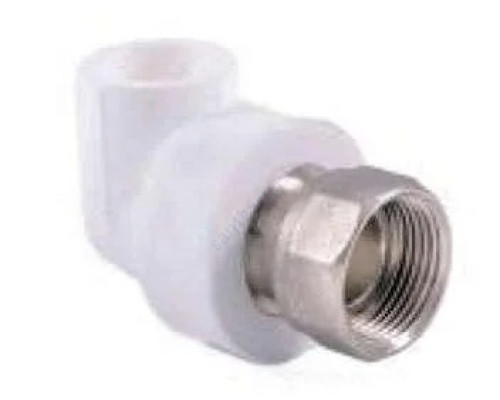 Угольник PP-R комбинированный белый с накидной гайкой Дн 25х3/4" VALFEX 10138025