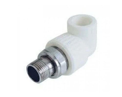 Угольник PP-R комбинированный разъемный белый НР Дн 20х3/4" для радиатора RTP (РосТурПласт) 14626