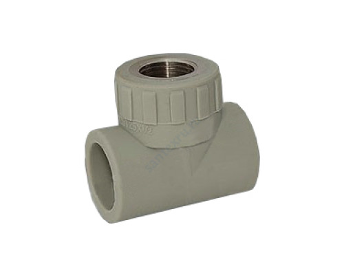 Тройник PP-R комбинированный серый ВР Дн 32х1" VALFEX 10127032Г