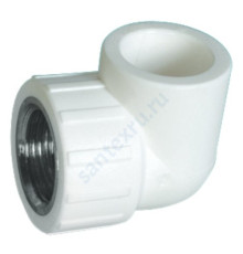 Угольник PP-R комбинированный белый ВР Дн 20х3/4" RTP (РосТурПласт) 10791