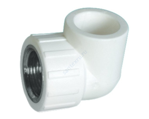 Угольник PP-R комбинированный белый ВР Дн 25х3/4" RTP (РосТурПласт) 10793