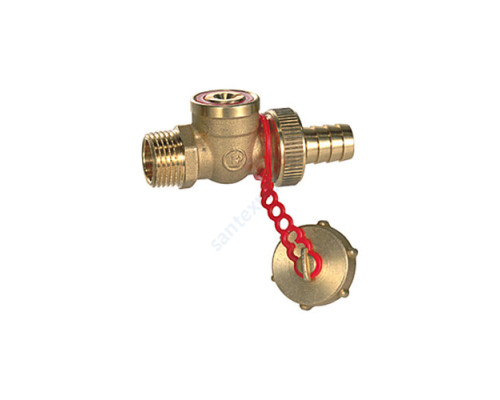 Кран шаровой латунь сливной R608 Ду 10 Ру10 НР G3/8" под отвертку с заглушкой со штуцером Giacomini R608Y012