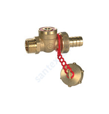 Кран шаровой латунь сливной R608 Ду 20 Ру10 НР G3/4" под отвертку без заглушки со штуцером Giacomini R608Y024